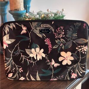 Kate Spade Black Floral Laptop Sleeve